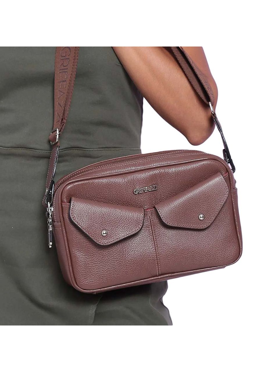 Bolsa de Couro Griffazzi Marrom