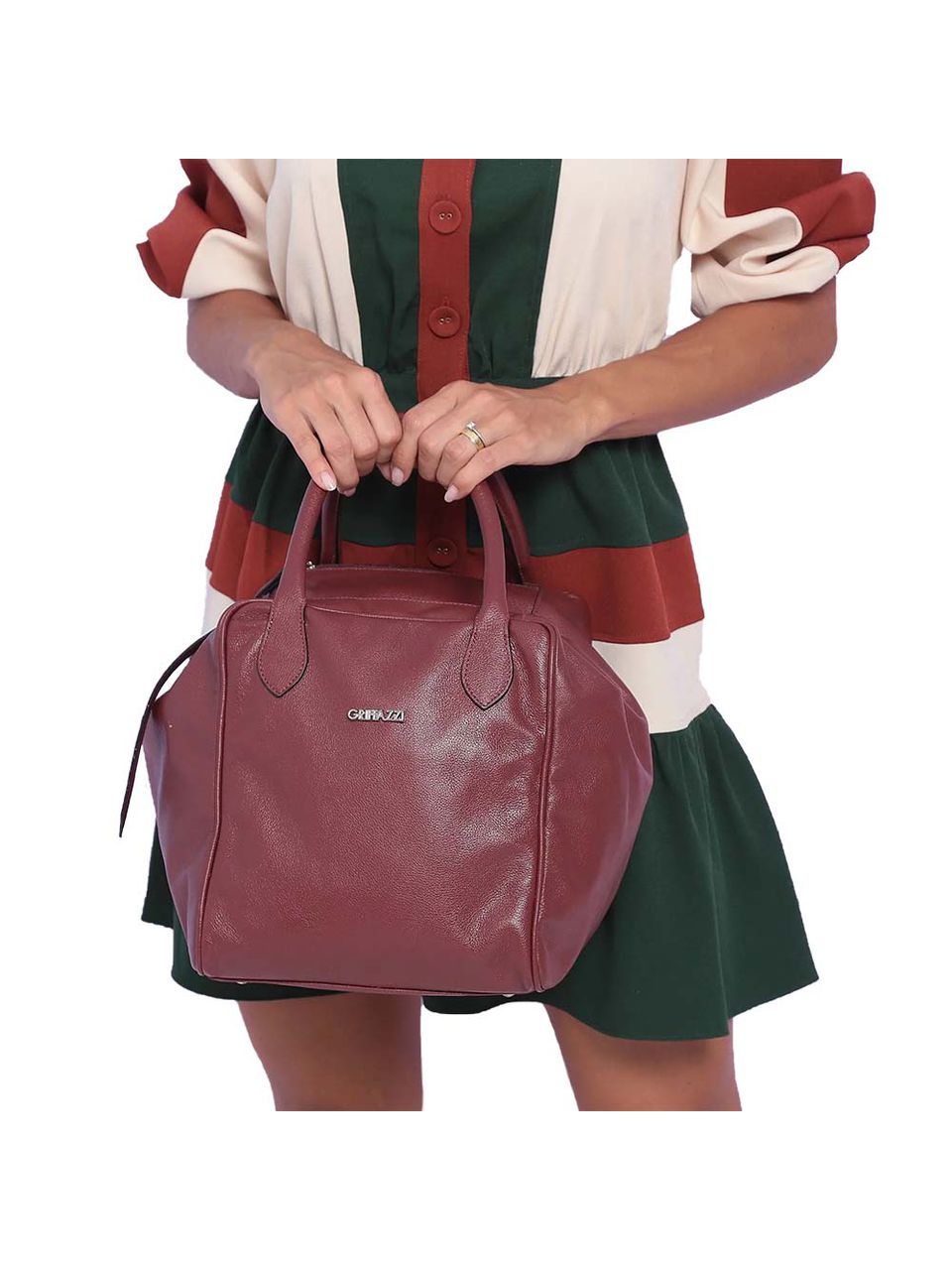 Bolsa de Couro Griffazzi Bordô