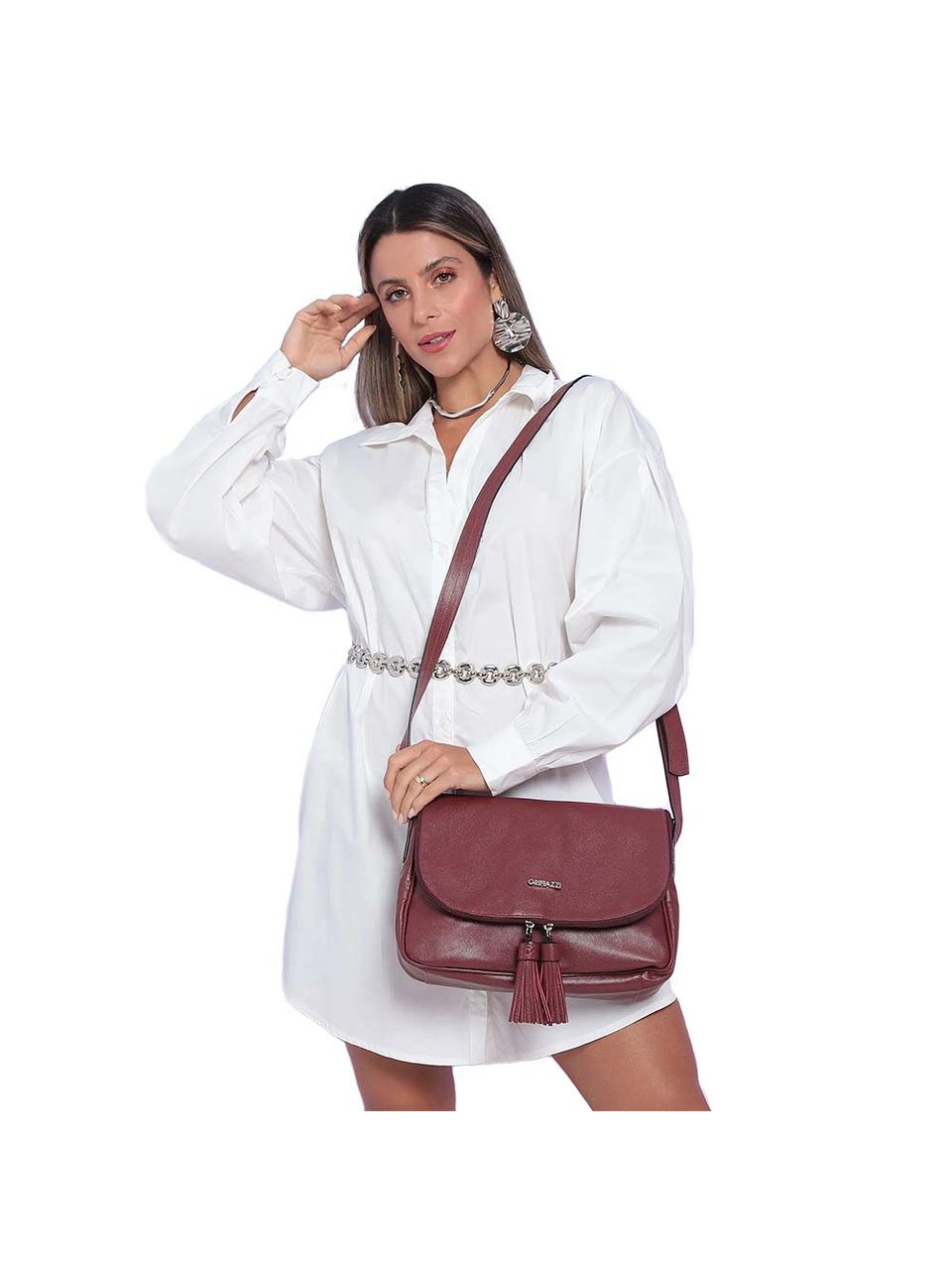 Bolsa de Couro Griffazzi Bordô