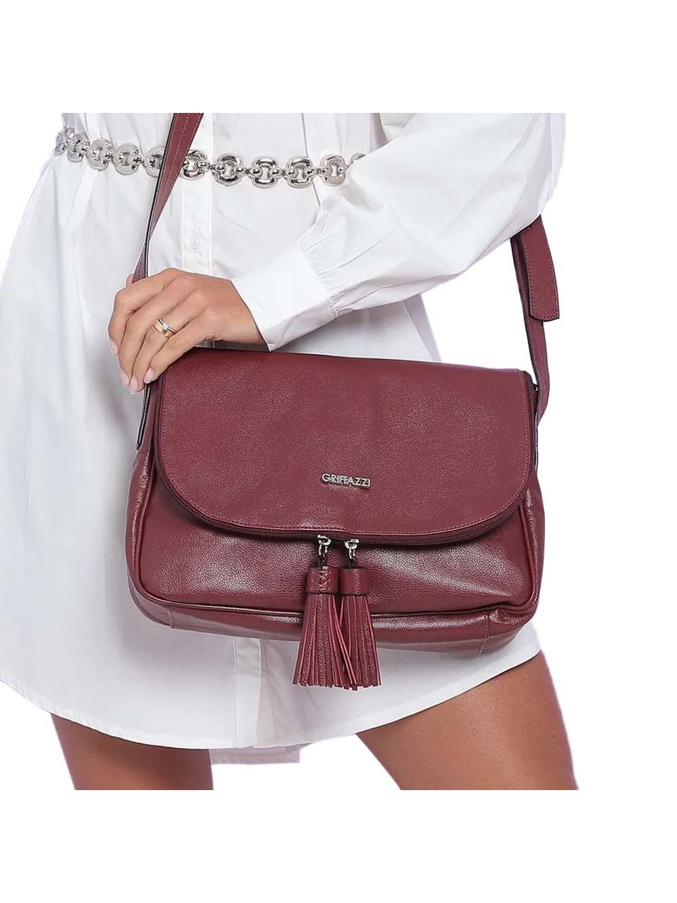 Bolsa de Couro Griffazzi Bordô