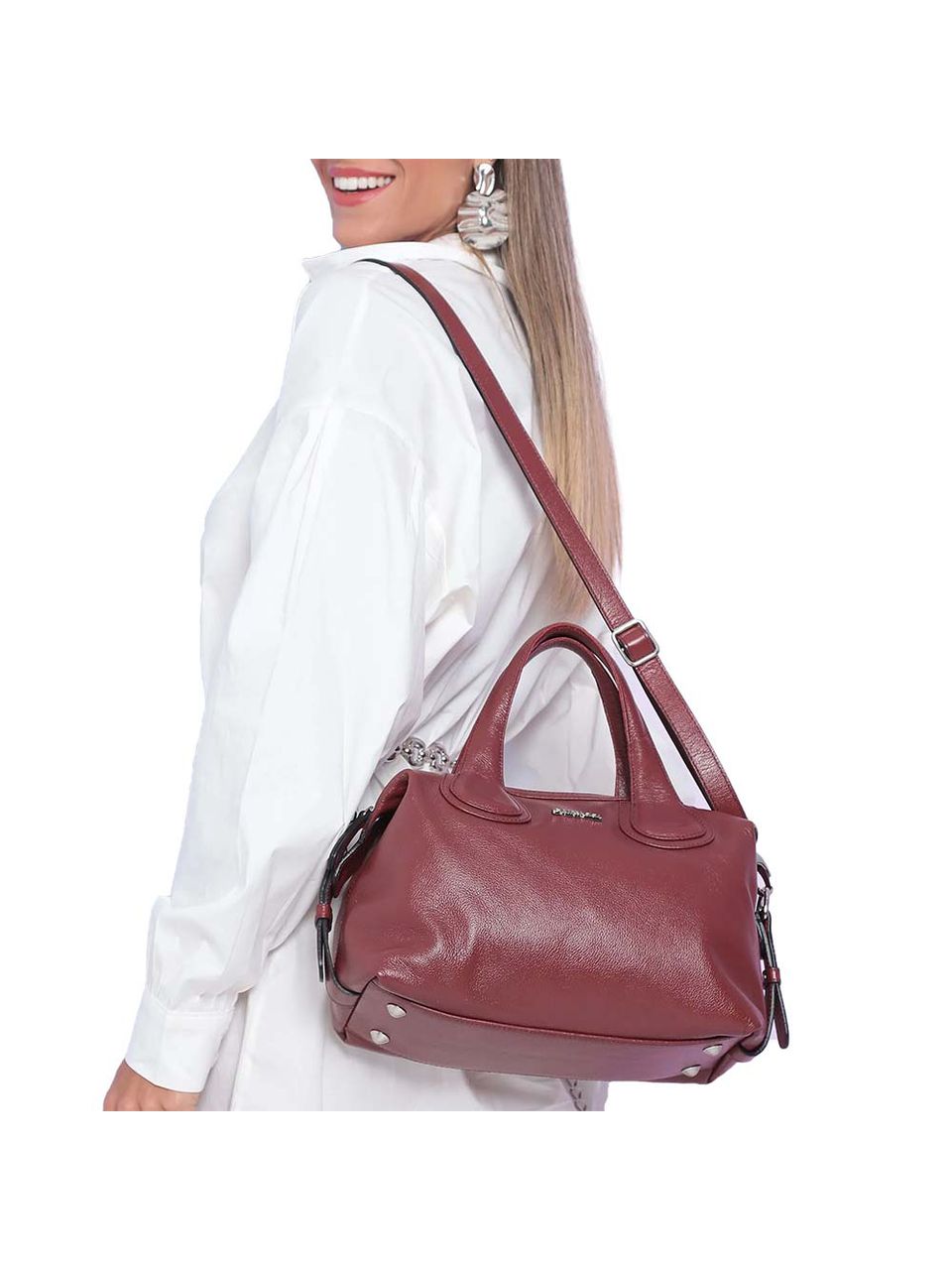 Bolsas Couro Griffazzi Bordô