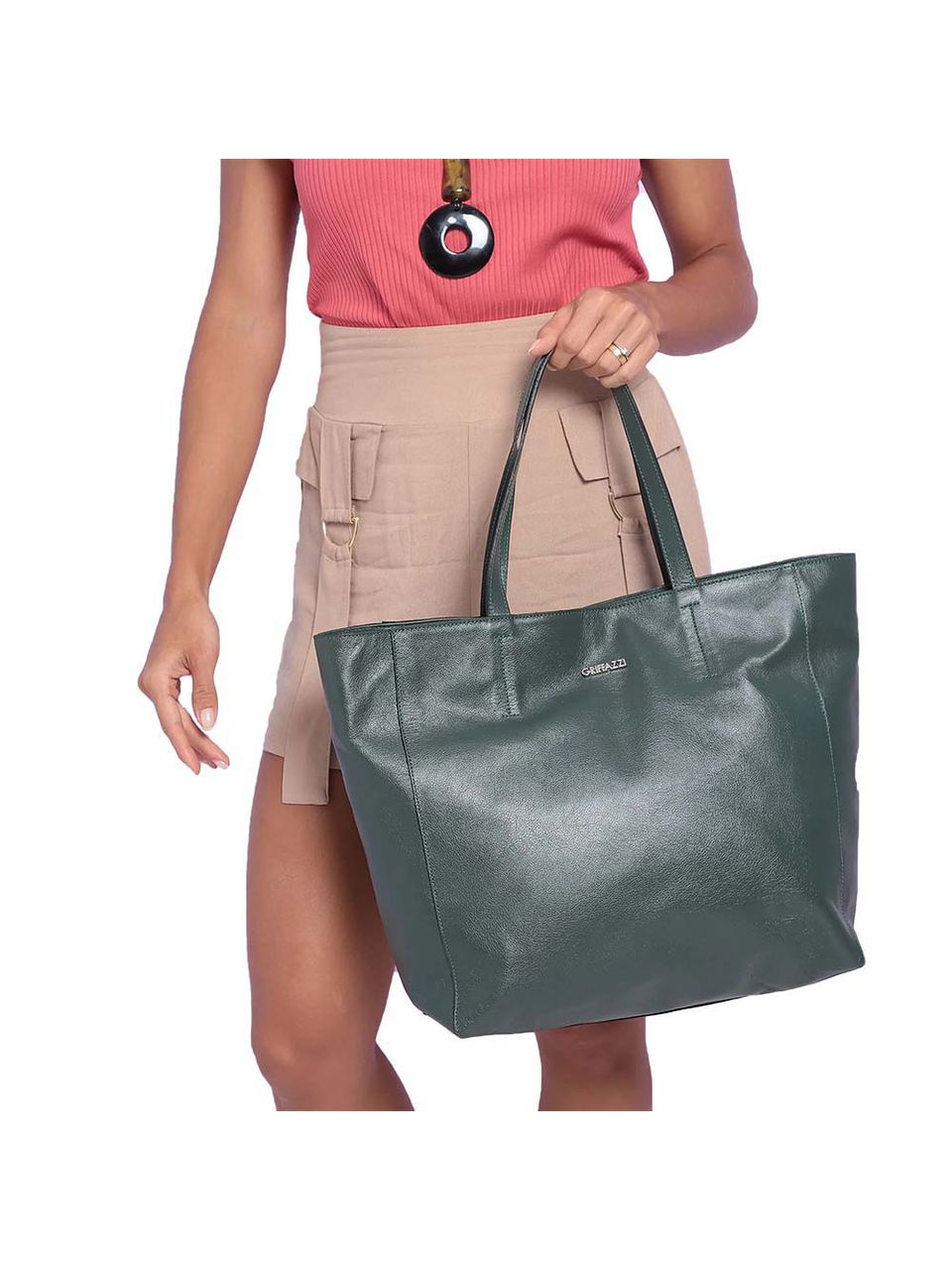 Bolsa de Couro Griffazzi Verde Escuro