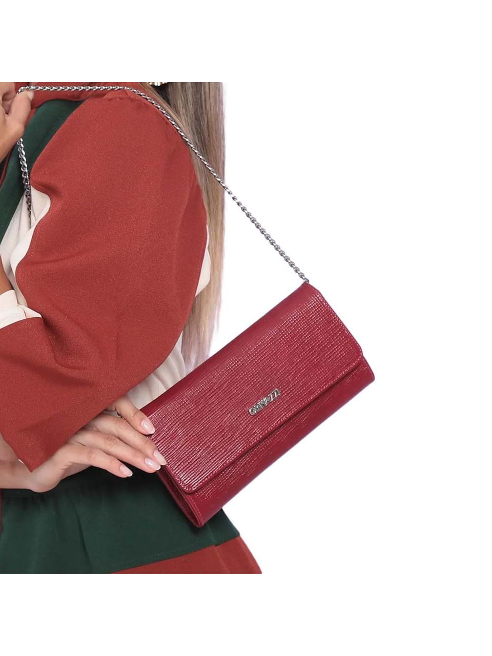 Clutch de Couro Griffazzi Vermelha