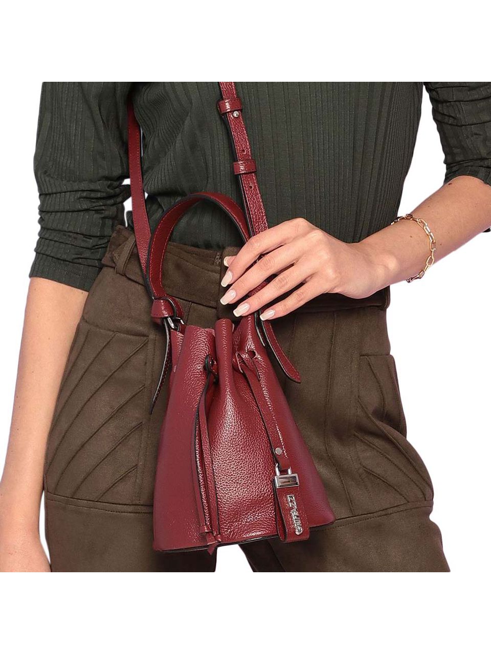 Bolsa de Couro Griffazzi Bordô
