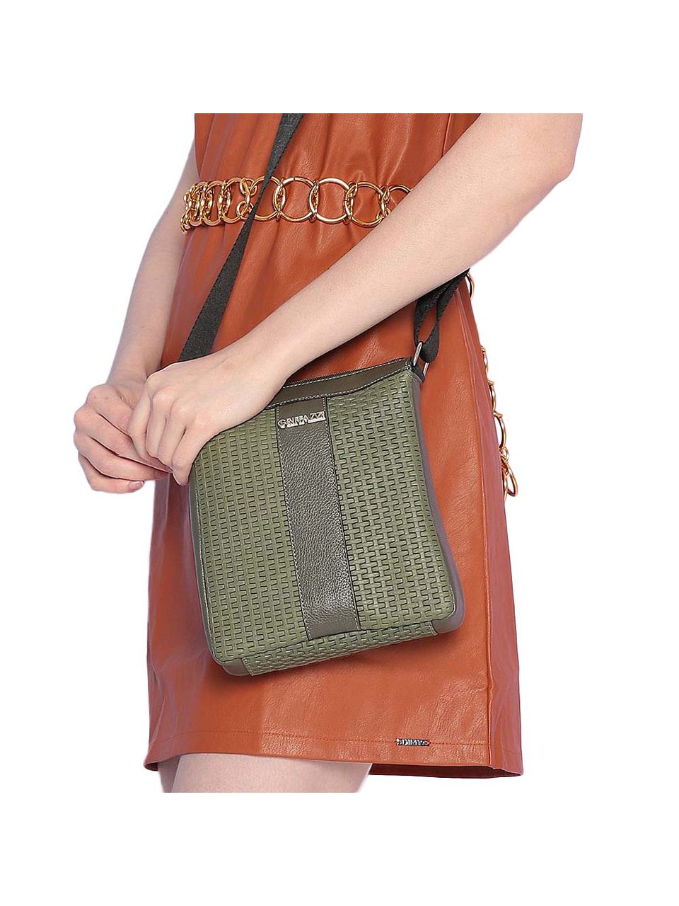 Bolsa de Couro Griffazzi Verde Militar