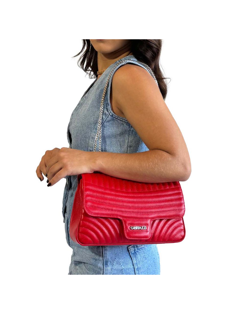 Bolsa de Couro Griffazzi Vermelha