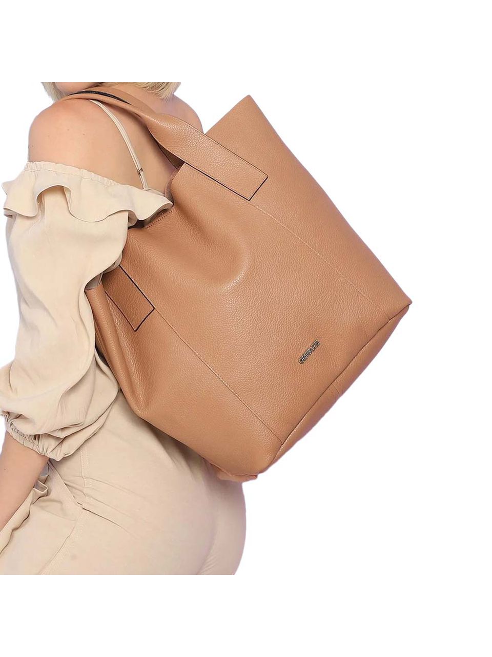 Bolsa Sacola em Couro Griffazzi Rose