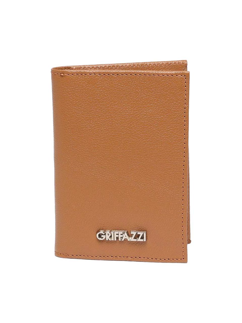 Porta passaporte de Couro Griffazzi Caramelo
