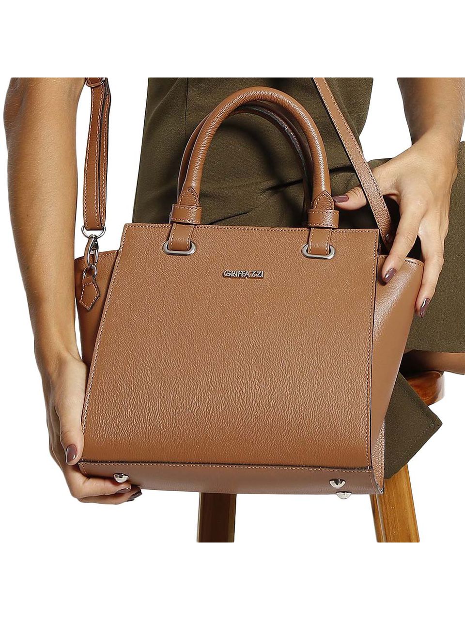 Bolsa de Couro Griffazzi Caramelo