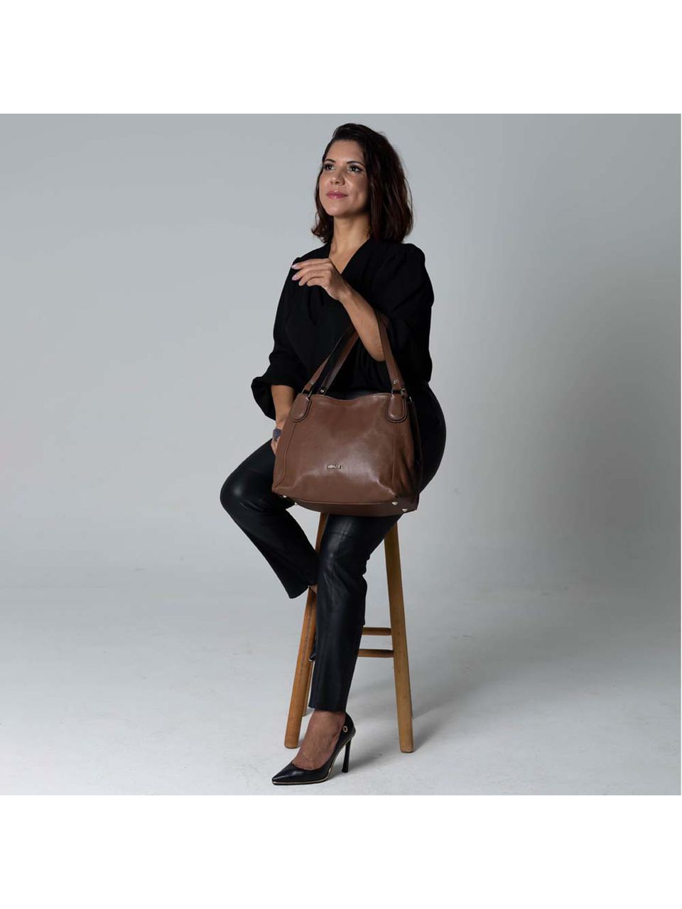 Bolsa de Couro Griffazzi Marrom