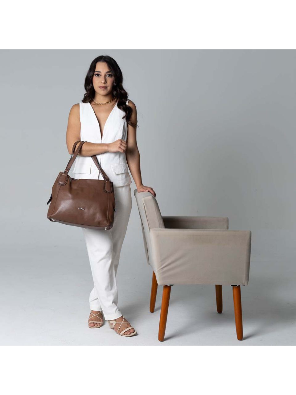 Bolsa de Couro Griffazzi Marrom
