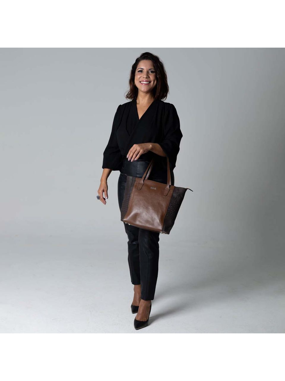 Bolsa de Couro Griffazzi Marrom