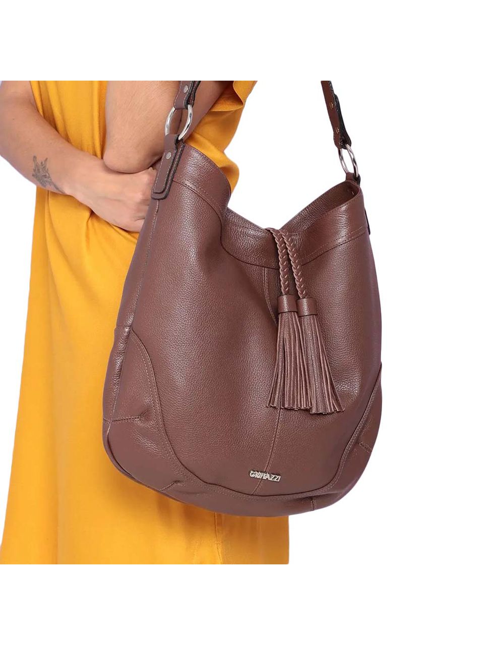 Bolsa de Couro Griffazzi Marrom