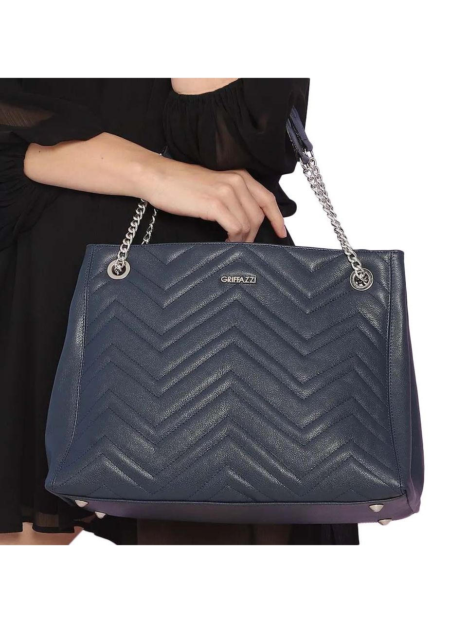 Bolsa Couro Griffazzi Azul Marinho