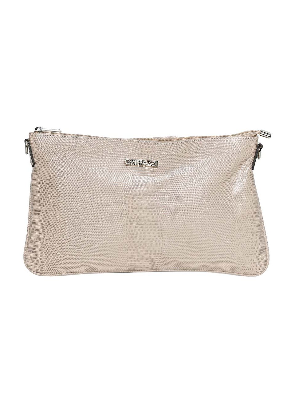 Bolsa Clutch Transversal em Couro Griffazzi Nude