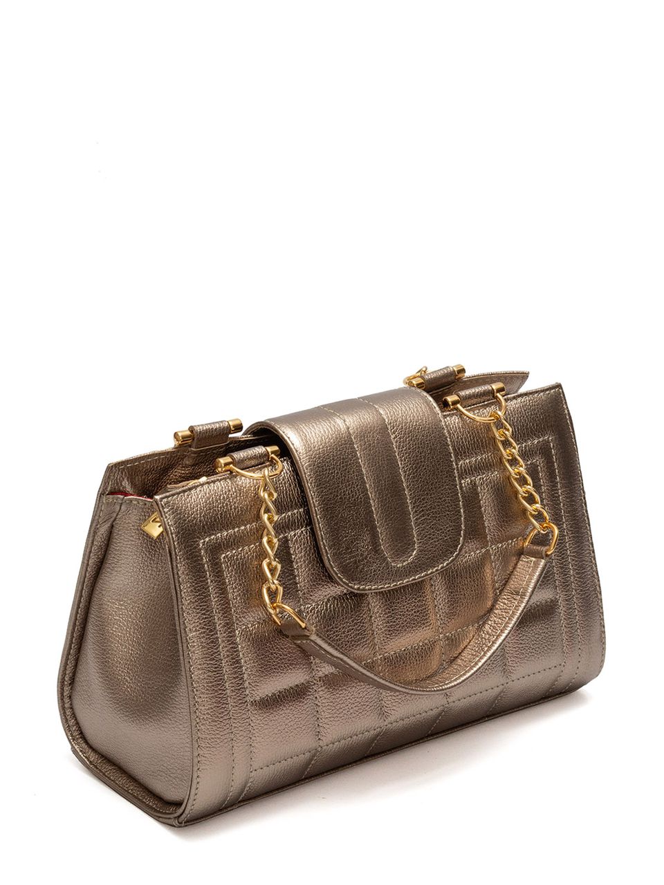 Bolsa de Couro Luxo Griffazzi Prata Velho