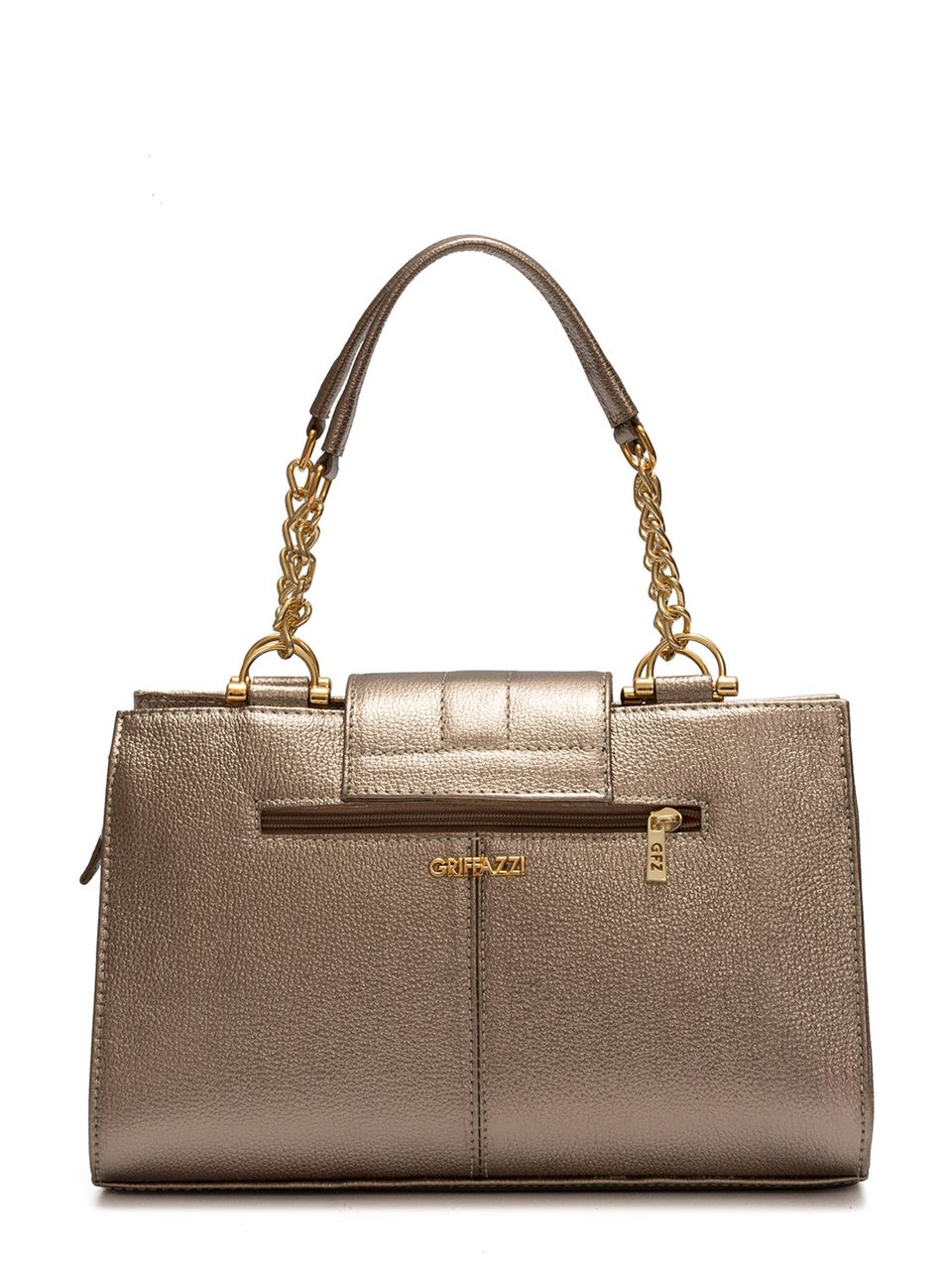 Bolsa de Couro Luxo Griffazzi Prata Velho