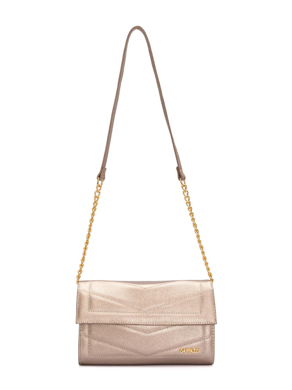 Bolsa de Couro Griffazzi Prata Velho