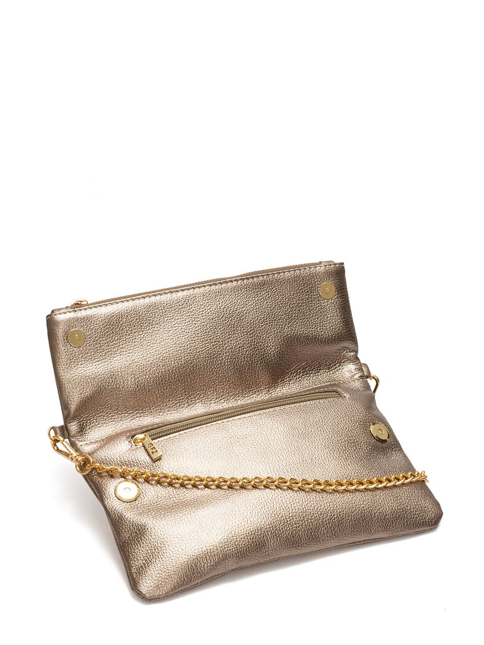 Bolsa Clutch de Couro Griffazzi Prata