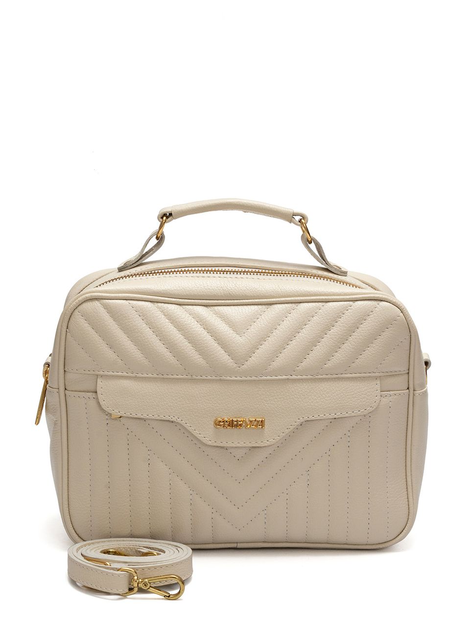 Bolsa Tiracolo Griffazzi Couro OffWhite