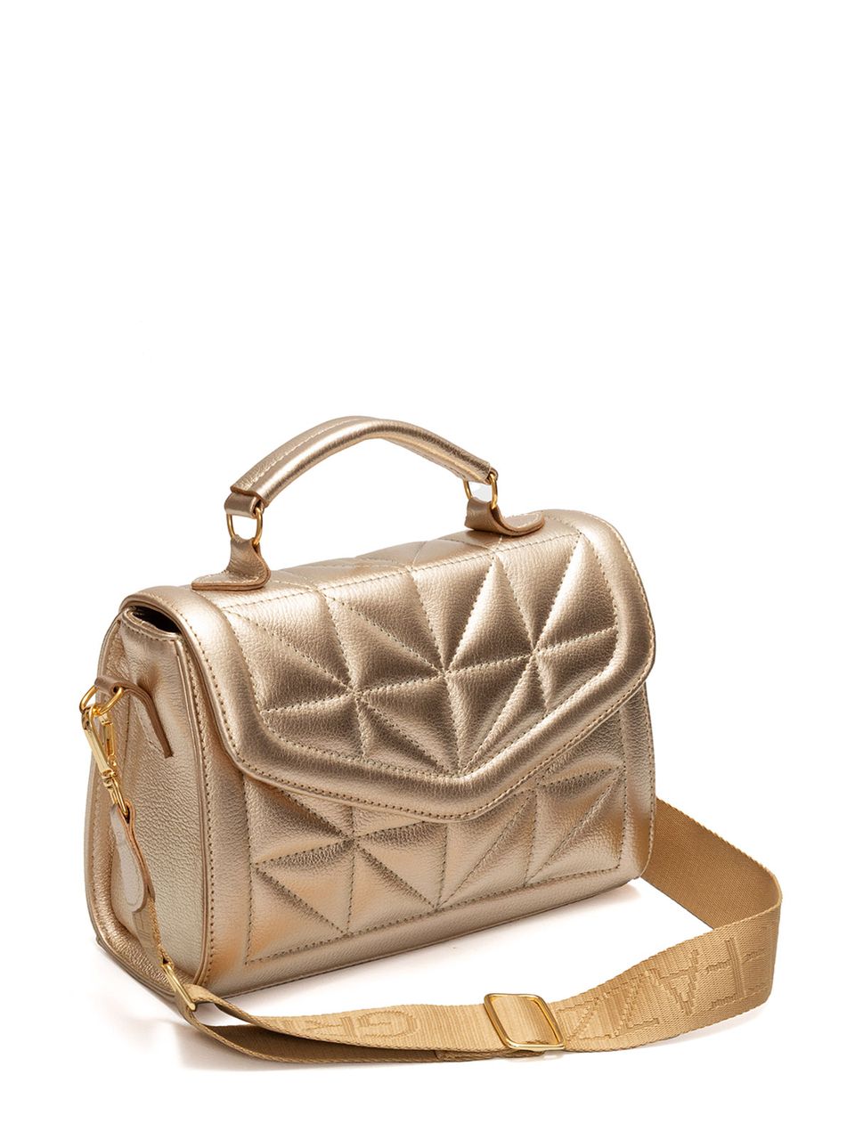 Bolsa de Couro Transversal Griffazzi Ouro