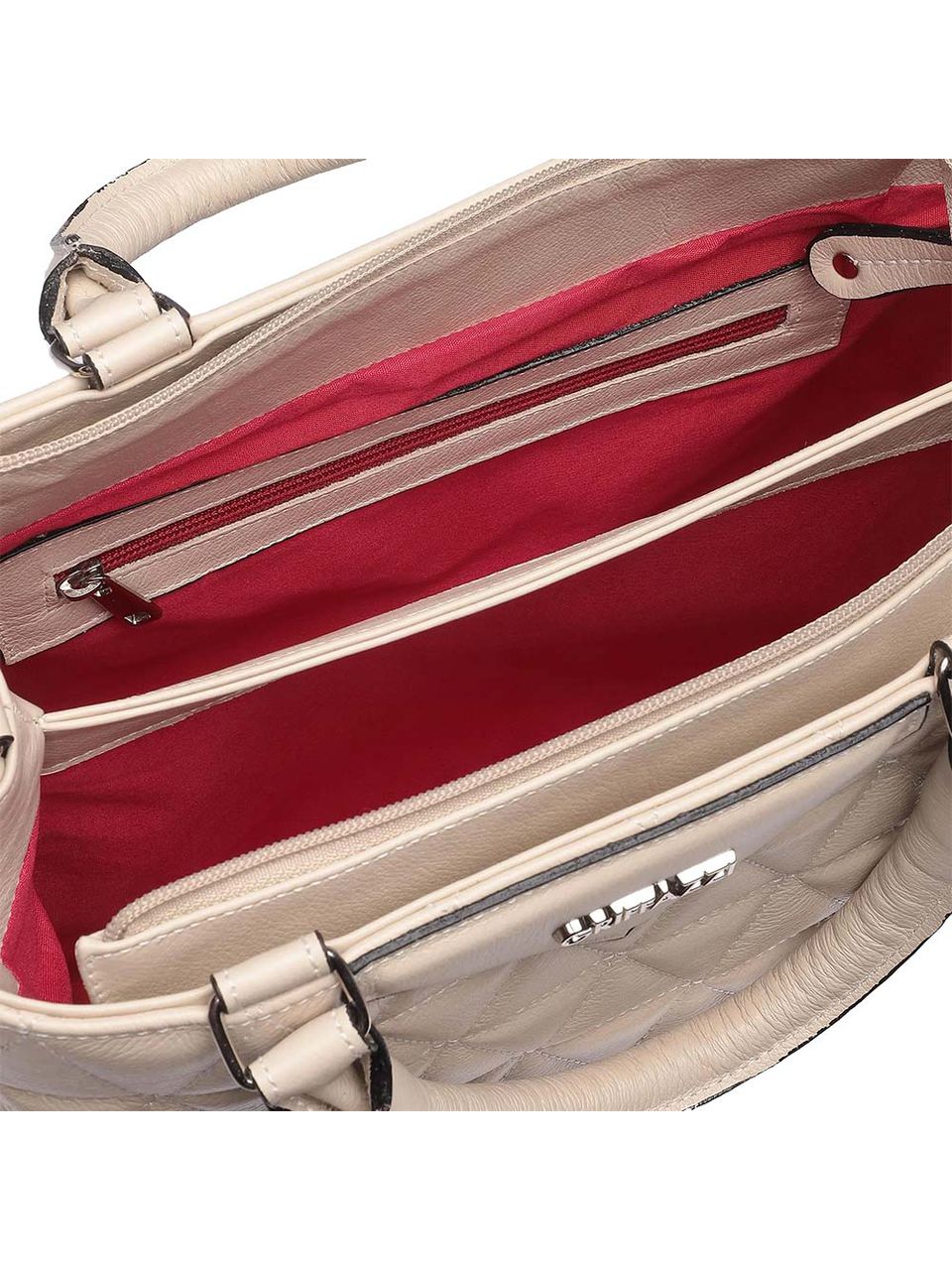 Bolsa Estruturada de Couro Griffazzi Marfim