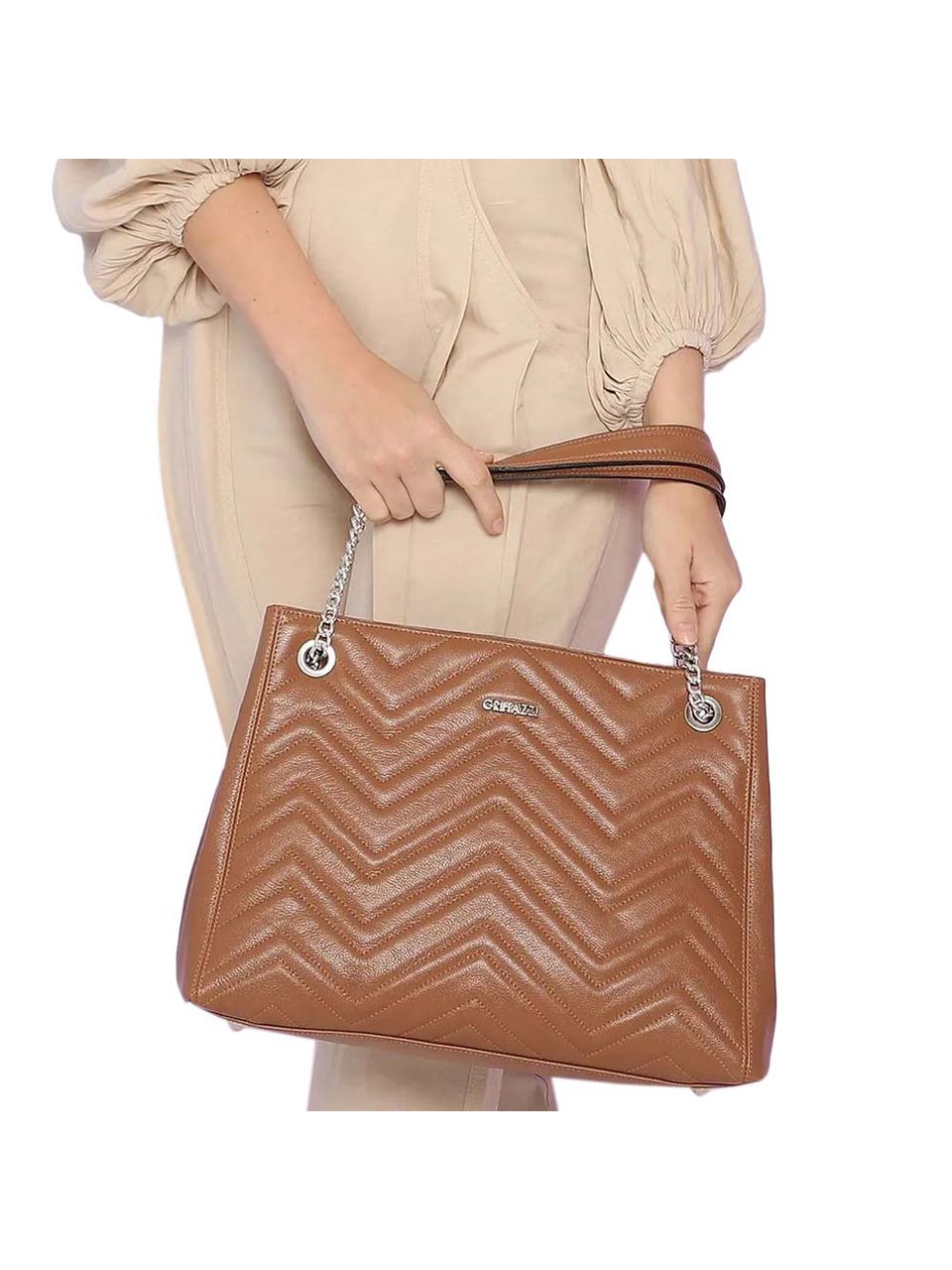 Bolsa Couro Griffazzi Caramelo