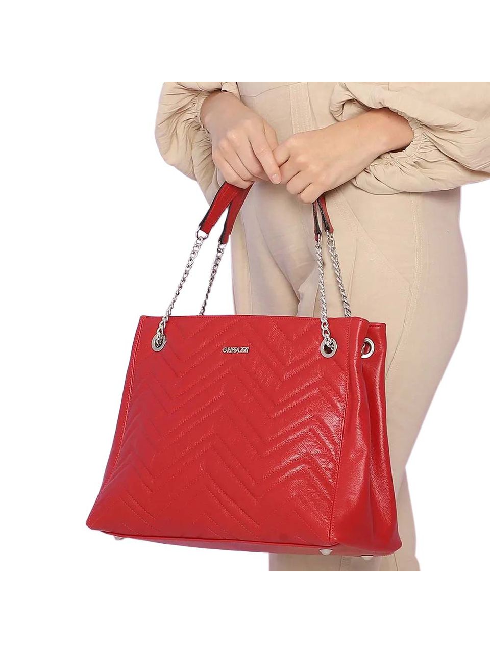 Bolsa Couro Griffazzi Vermelha