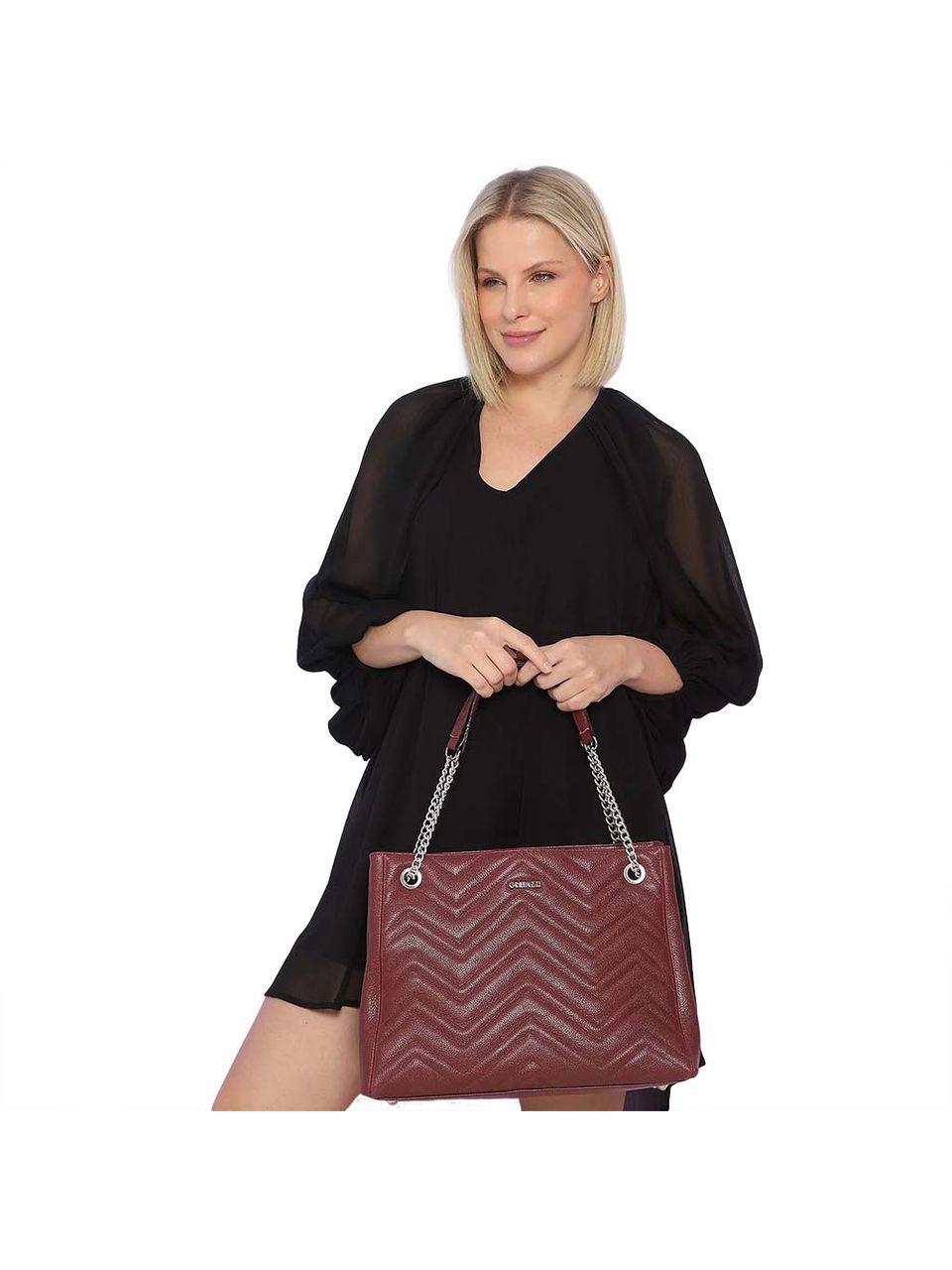 Bolsa Couro Griffazzi Bordô