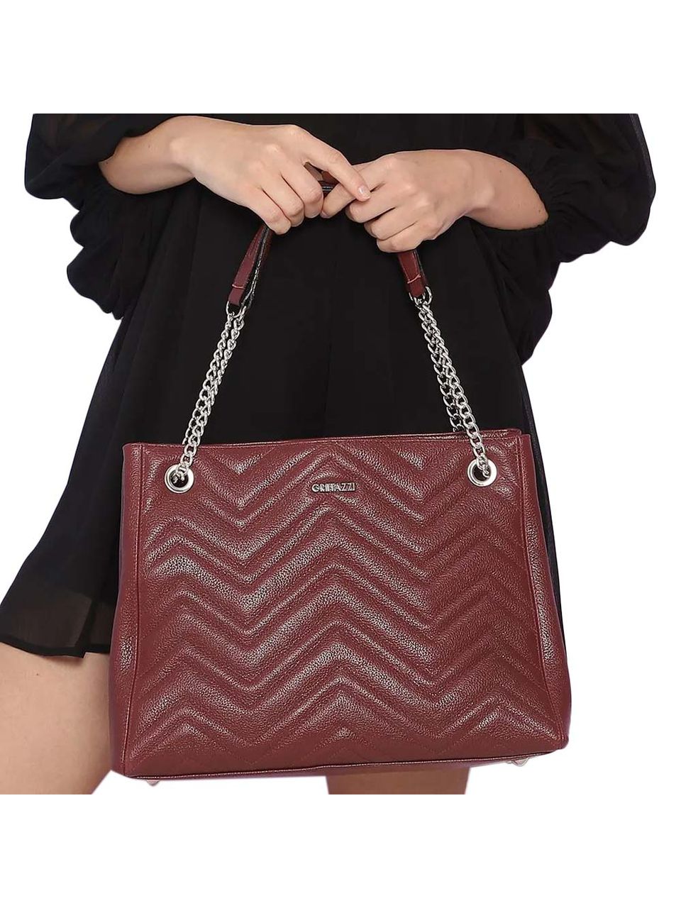 Bolsa Couro Griffazzi Bordô