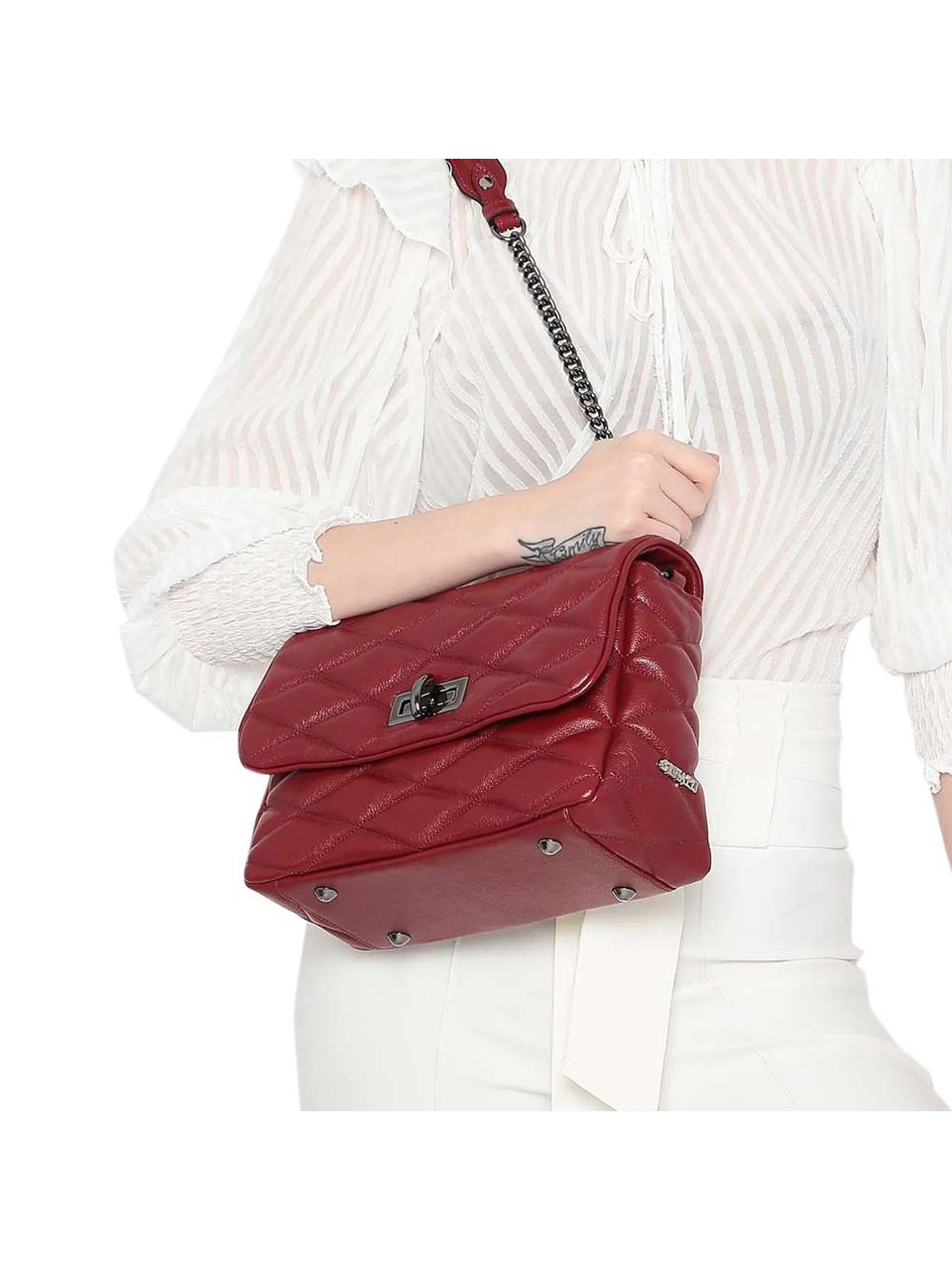 Bolsa de Couro Griffazzi Bordô