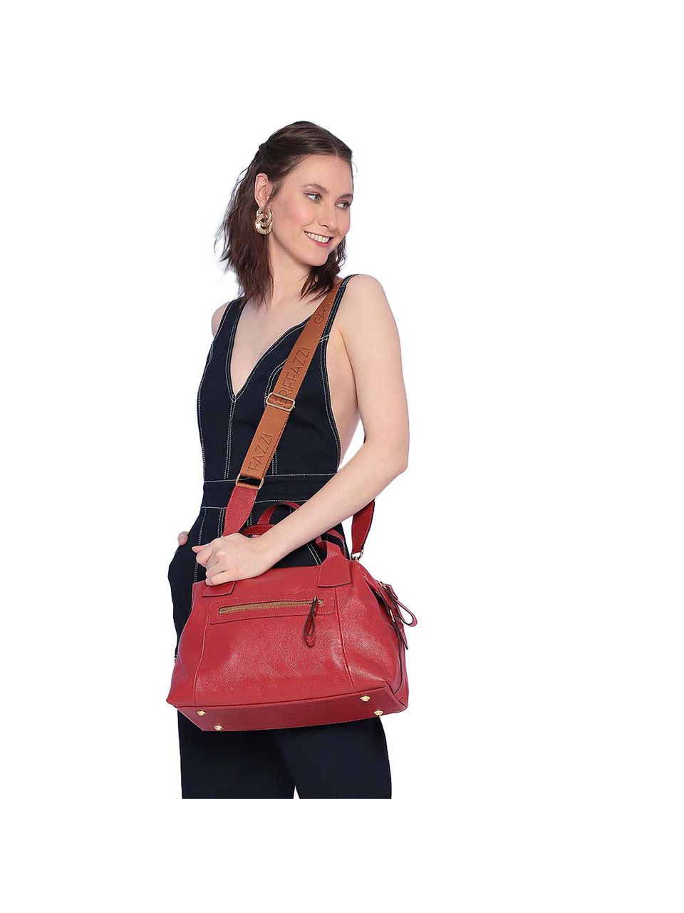Bolsa de Couro Griffazzi Vermelha