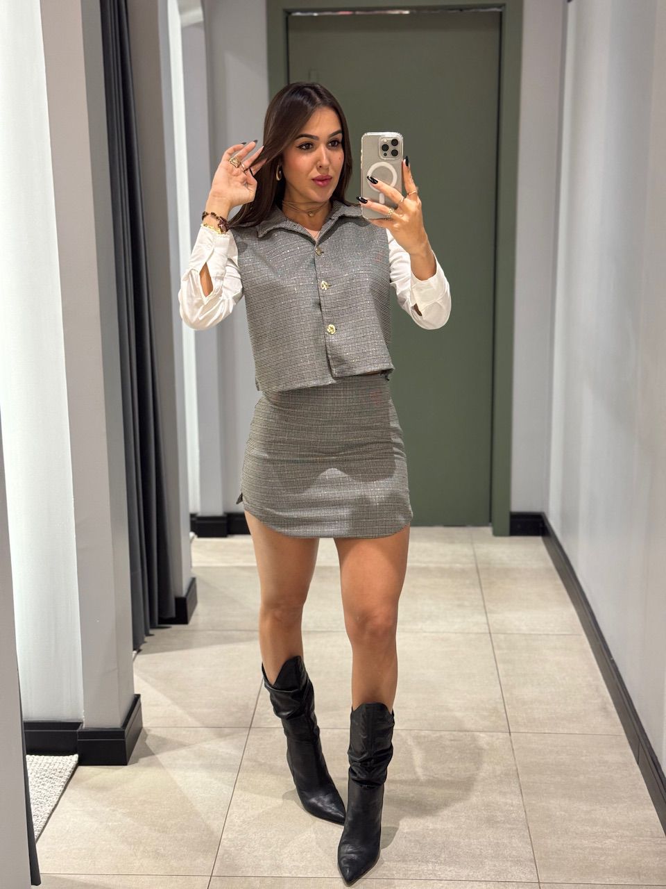 CONJUNTO AMANDA XADREZ CINZA - 0013660121 - ISABELA MENEZES