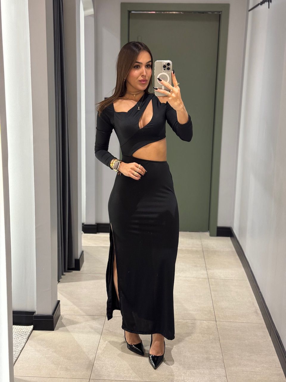 VESTIDO BIANCA VAZADO PRETO - 0013520004 - ISABELA MENEZES