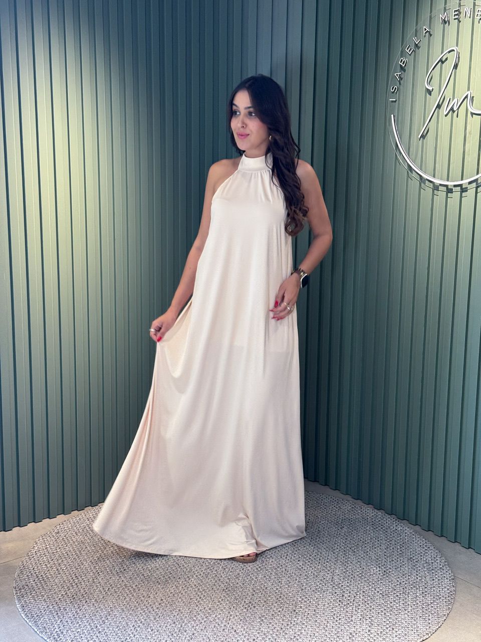 VESTIDO LONGO LENITA BEGE - 0009320009 - ISABELA MENEZES