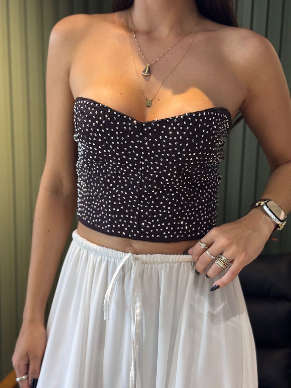 TOP BRILHO MAVIE MARROM - 0014390020 - ISABELA MENEZES