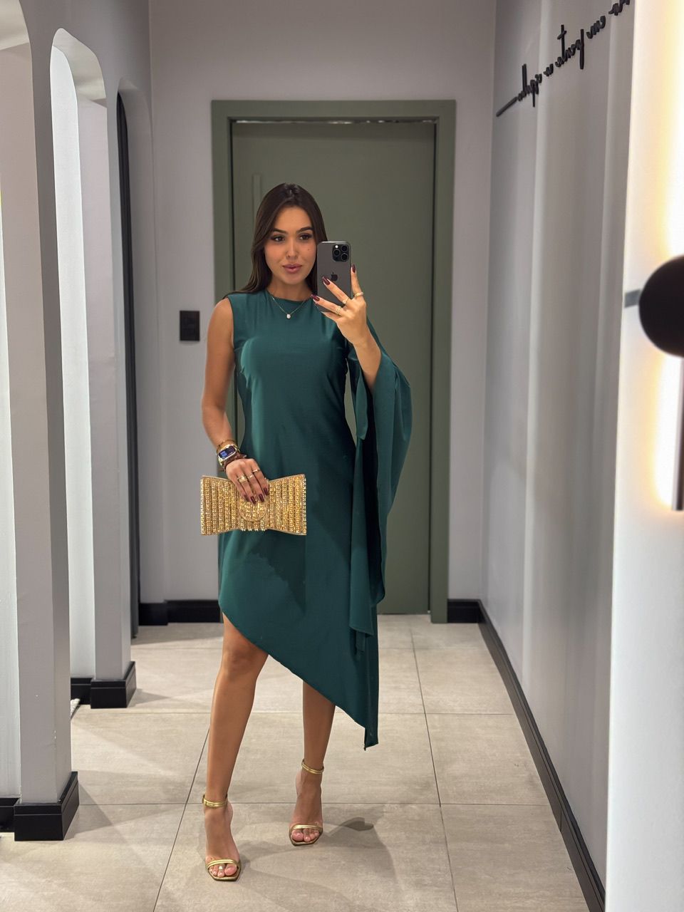 VESTIDO GISELE VERDE ESMERALDA - 0012480150 - ISABELA MENEZES