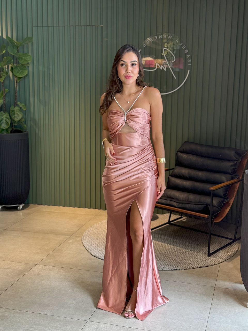 VESTIDO ALINE ROSE - 0012490189 - ISABELA MENEZES