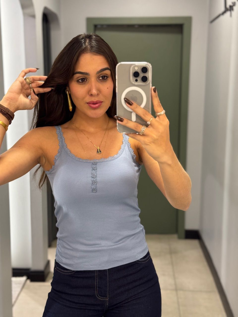 BLUSA SABRINA RENDA AZUL - 0014170033 - ISABELA MENEZES