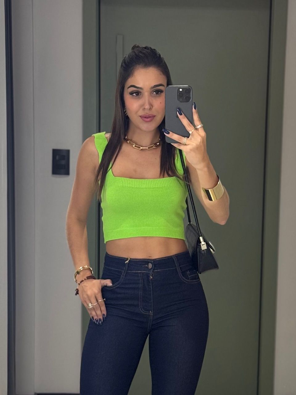 CROPPED FAIXA ALÇA VERDE - 0000940005 - ISABELA MENEZES