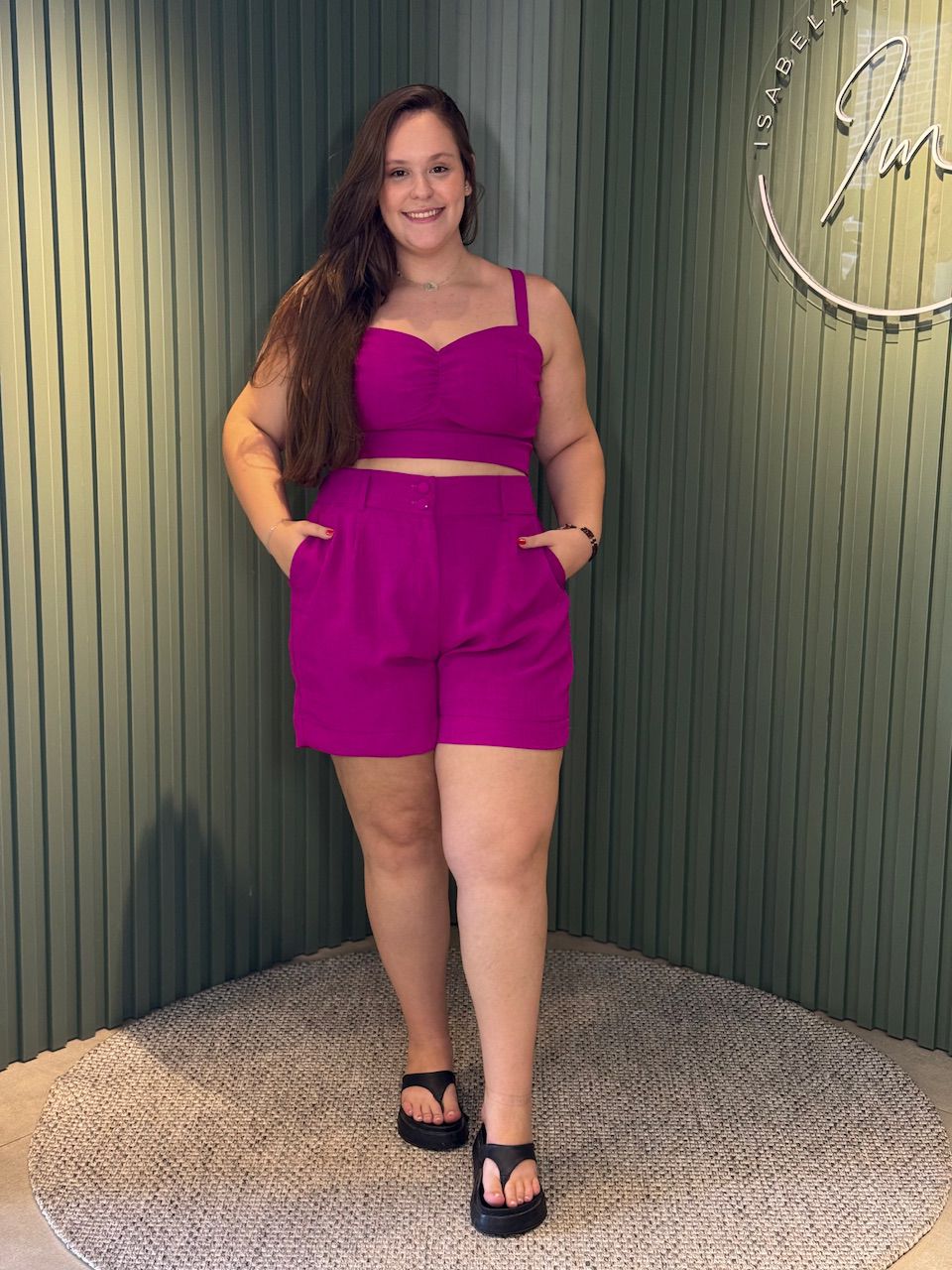 CONJUNTO LINHO PLUS SIZE FUCSIA - 0004840057 - ISABELA MENEZES