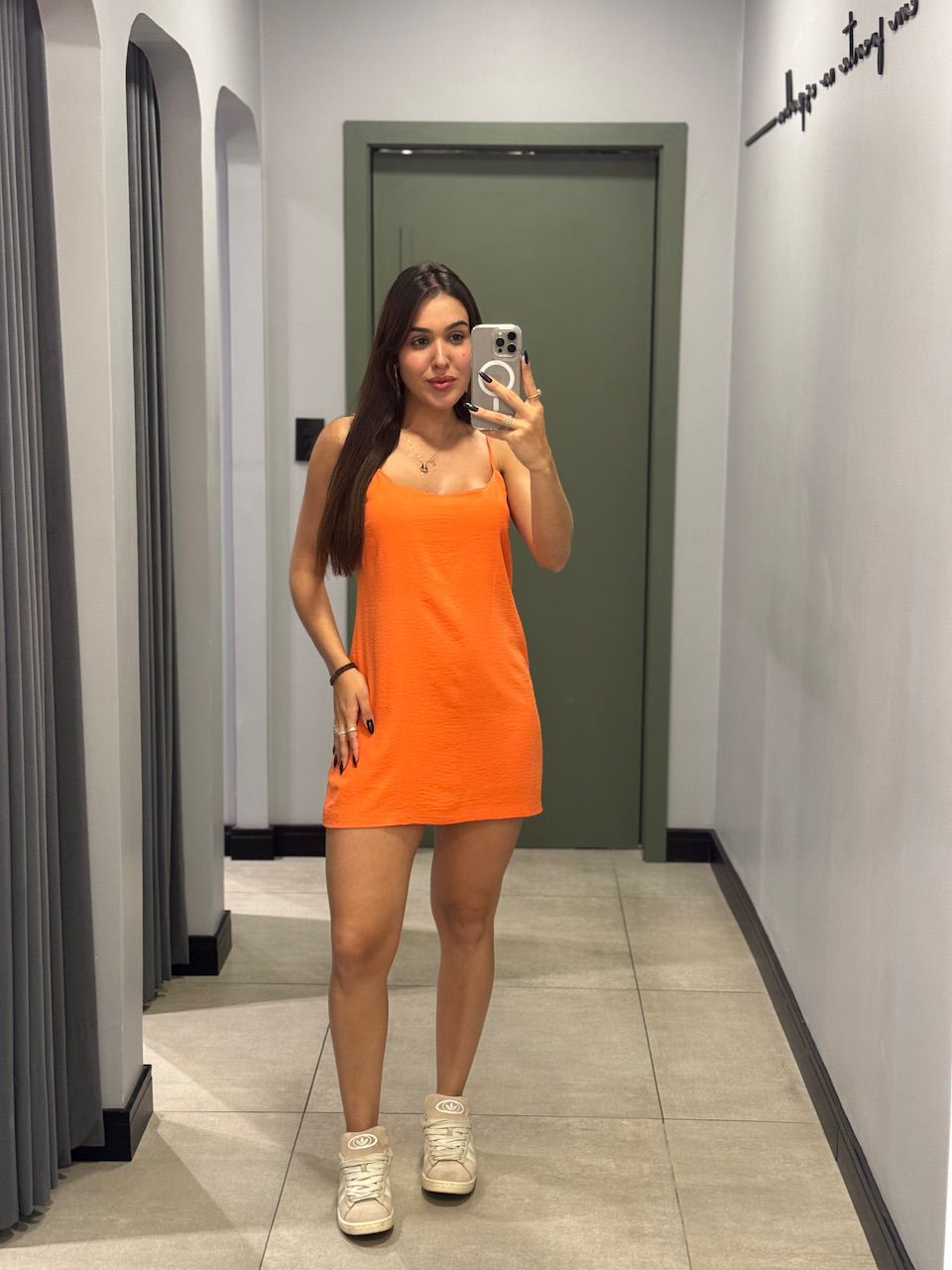 VESTIDO BASIC CREPE LARANJA - 0011730027 - ISABELA MENEZES