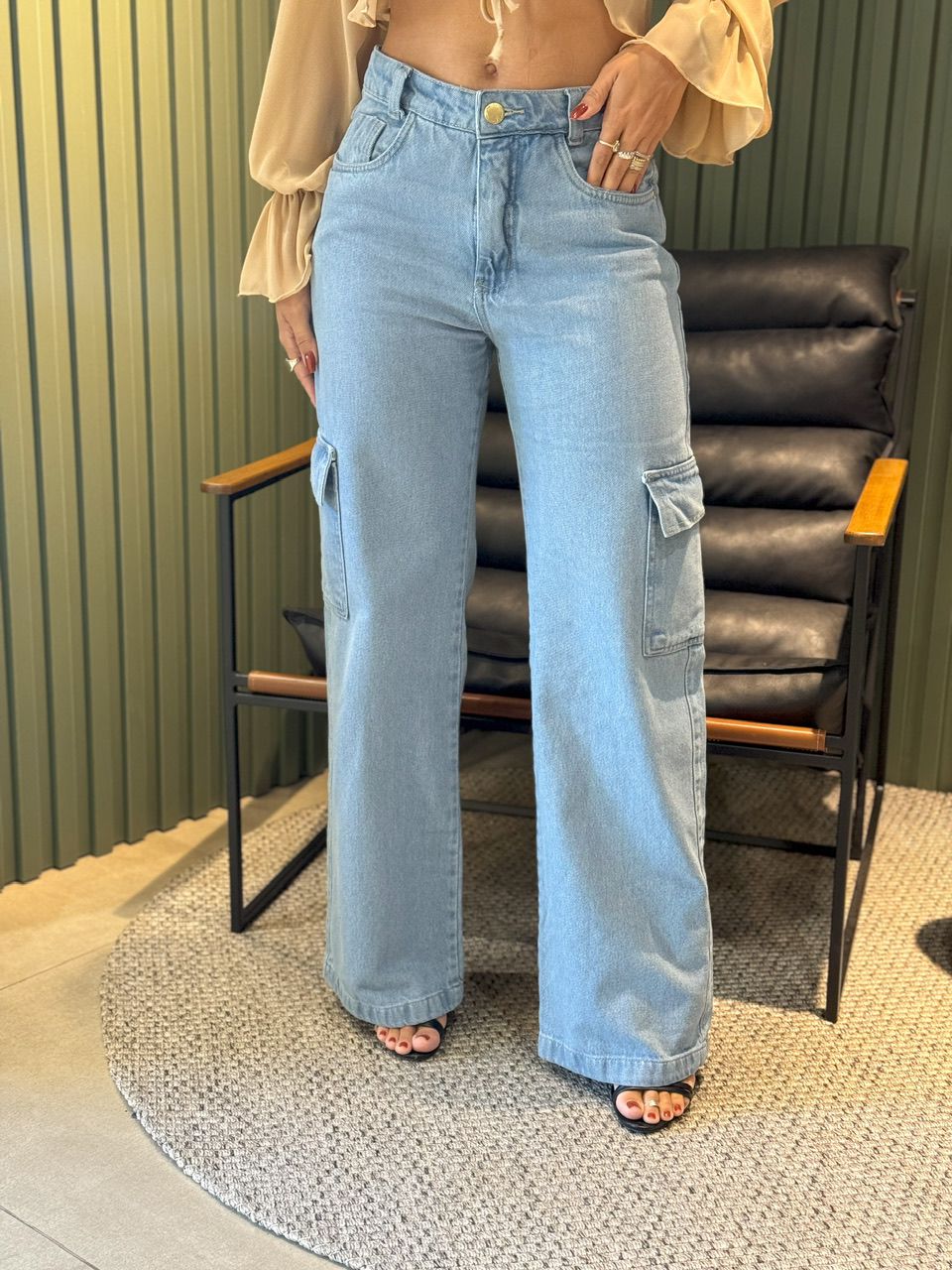 CALÇA CARGO SAMANTA JEANS - 0012160001 - ISABELA MENEZES