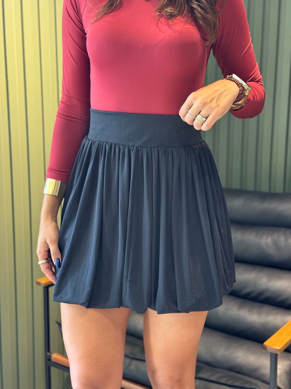 SHORT SAIA BALONE PRETO - 0009190004 - ISABELA MENEZES