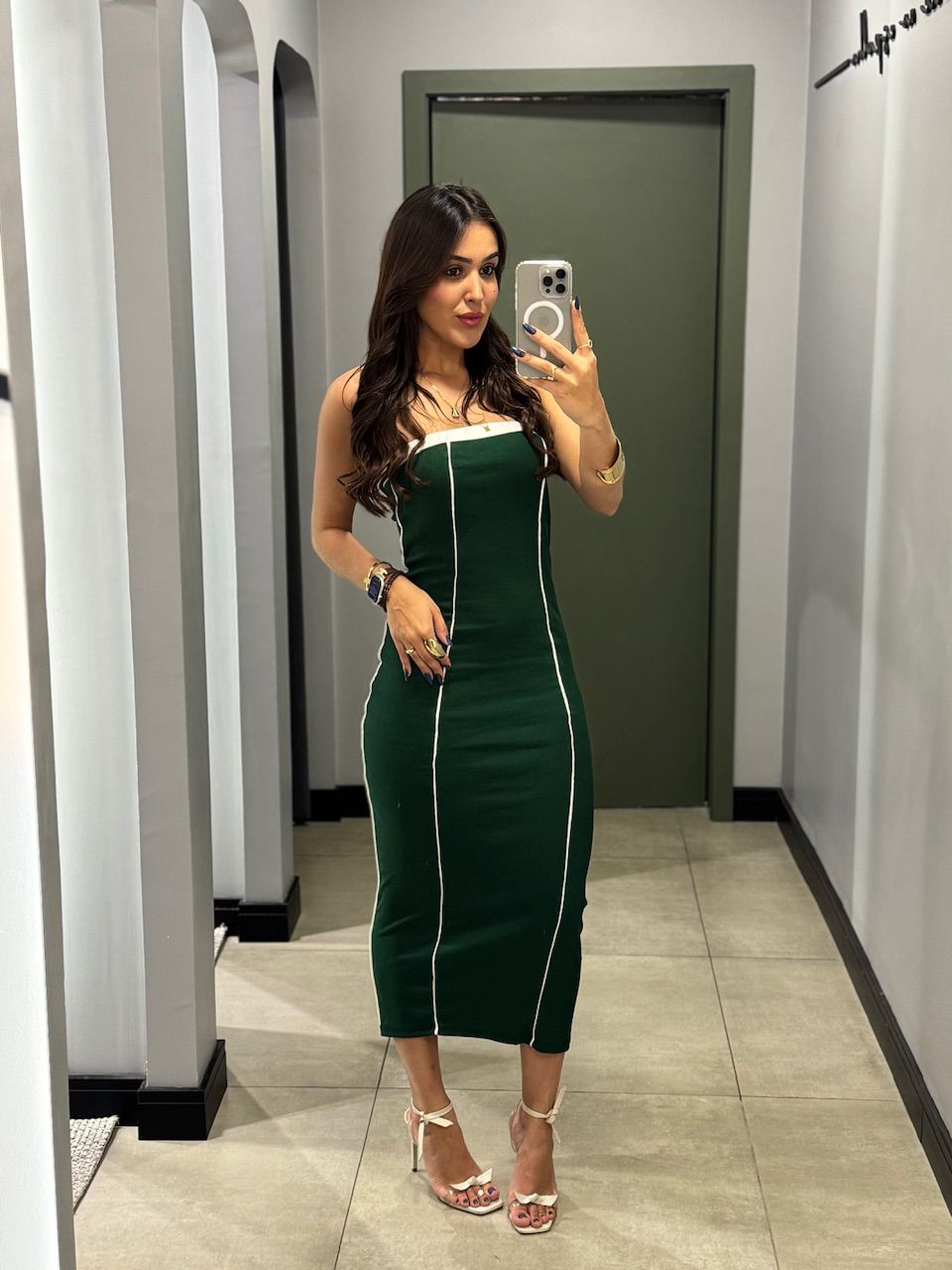 VESTIDO IRIS MIDI VERDE - 0014220005 - ISABELA MENEZES