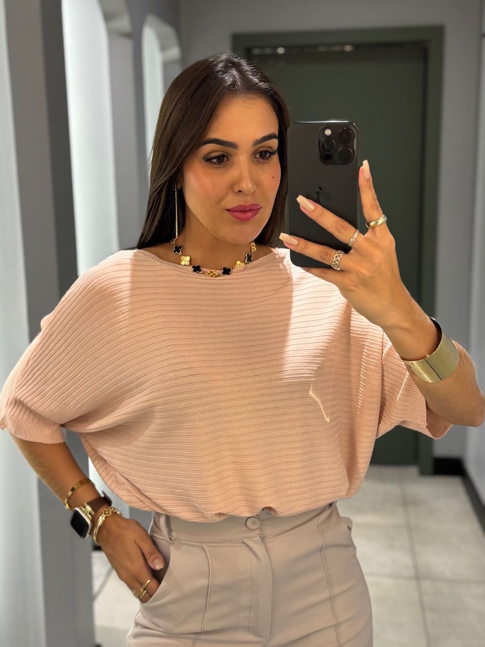 BLUSA HELENA MANGUINHAS ROSA - 0013030022 - ISABELA MENEZES