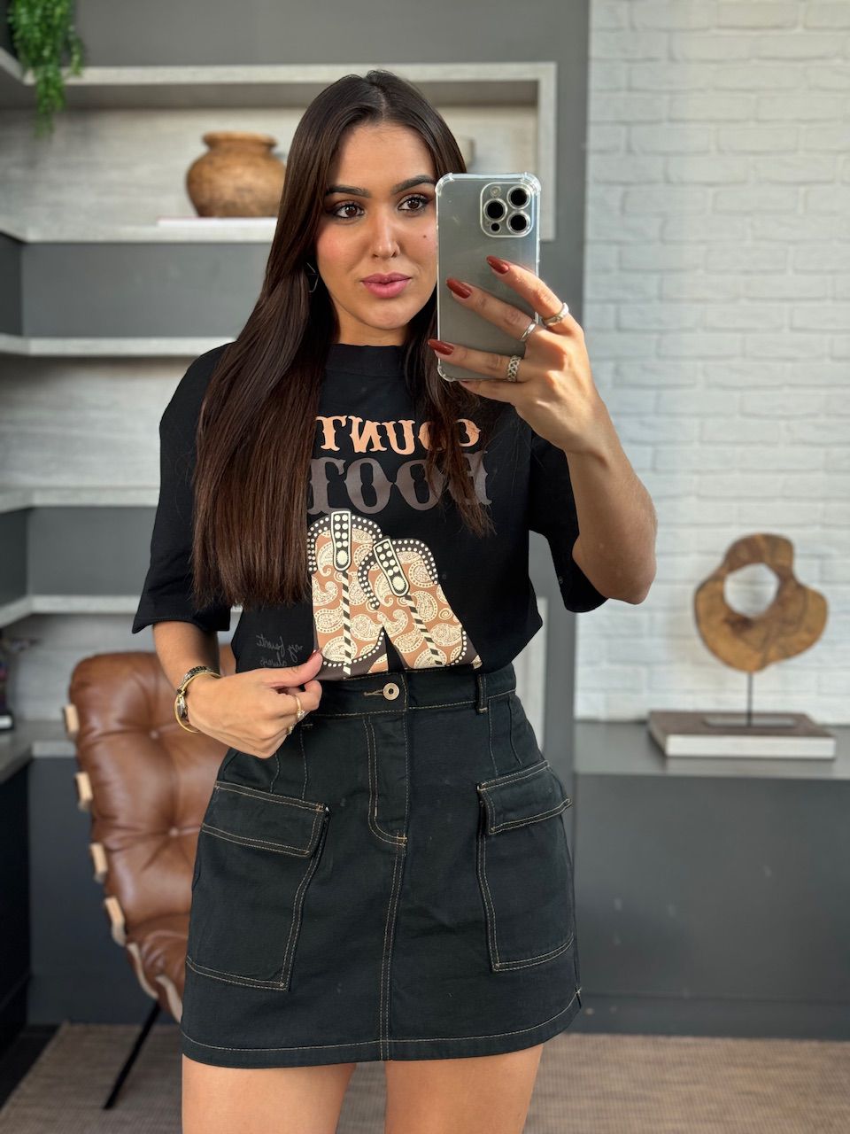 MAX T-SHIRT COUNTRY BOOTS PRETO - 0013940004 - ISABELA MENEZES