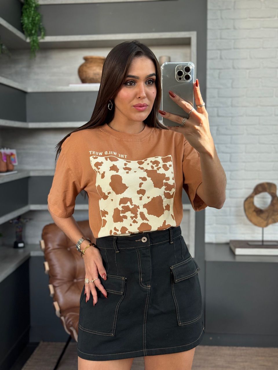MAX T-SHIRT THE WEST CARAMELO - 0013950089 - ISABELA MENEZES