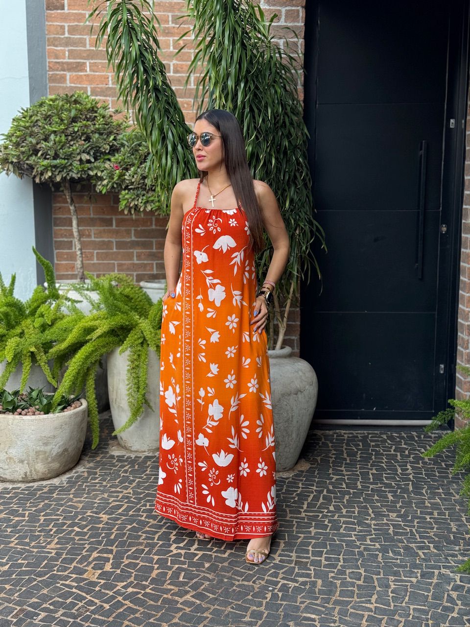 VESTIDO VANESSA BICOLOR LARANJA - 0014540027 - ISABELA MENEZES