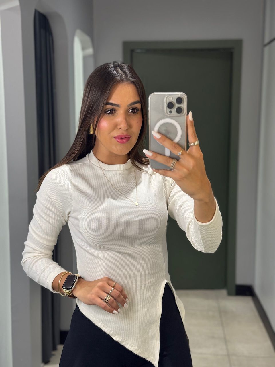 BLUSA ASSIMETRICA MILENA OFF WHITE - 0013230003 - ISABELA MENEZES
